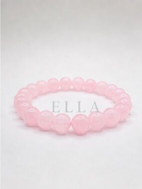 Soft Pink Beaded Stretch Bracelet | Frosted Glass Beads | Minimalist Stackable